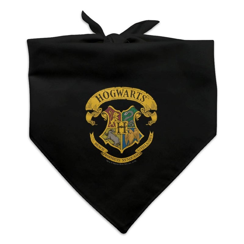 GRAPHICS & MORE Harry Potter Ilustrated Hogwart's Crest Dog Pet Bandana - Image 1
